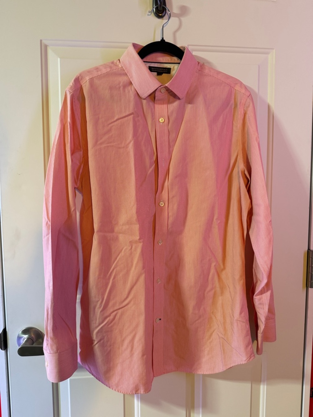 Banana Republic tailored slim fit Men's Pink Button-Up Dress Shirt large